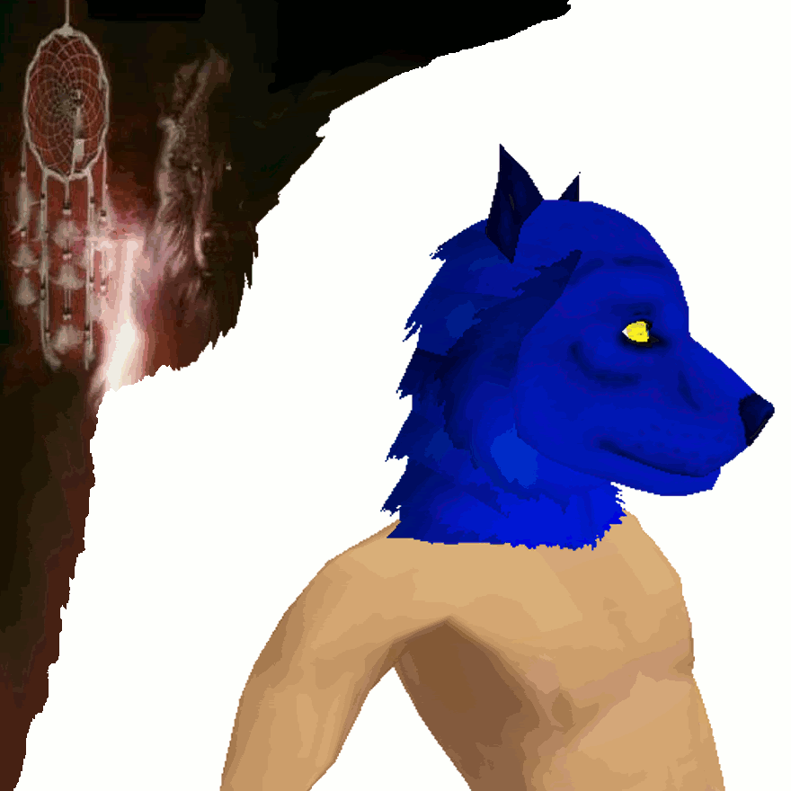 Blue wolf head