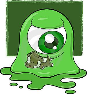 dog with cute monster