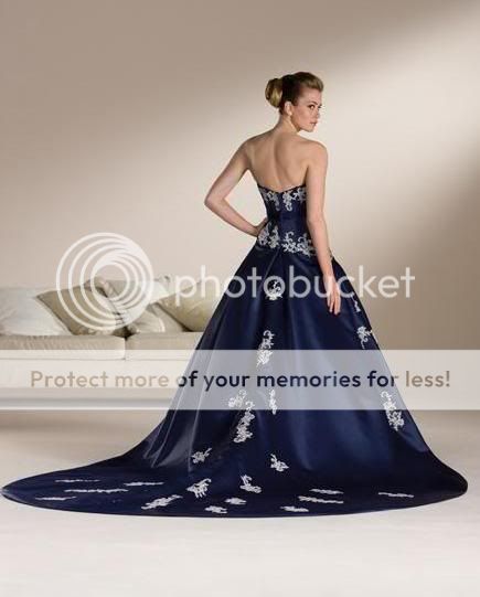 Blau Brautkleid Hochzeitskleid Gr.38/40/42/44/ 46/48/50