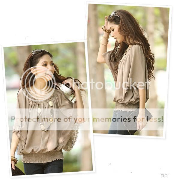 Women Sexy Korea Style Batwing Sleeve Blouse Tops G296  