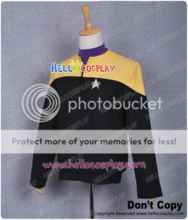 Star Trek Uniform Voyager starfleet Yellow Gold Costume Suit Outfits 