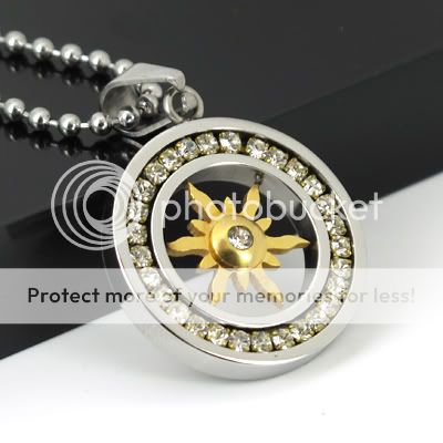 Mens Stainless Steel Pendant Sun Tribal Necklace Chain  