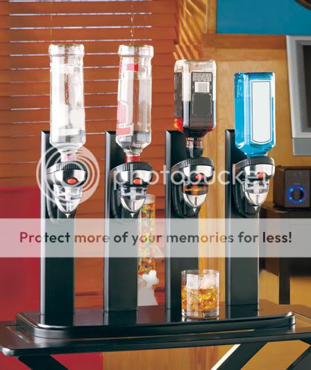 Bar Bottle Dispenser Alcohol Liquor Beverage Holder Butler Black Wood 