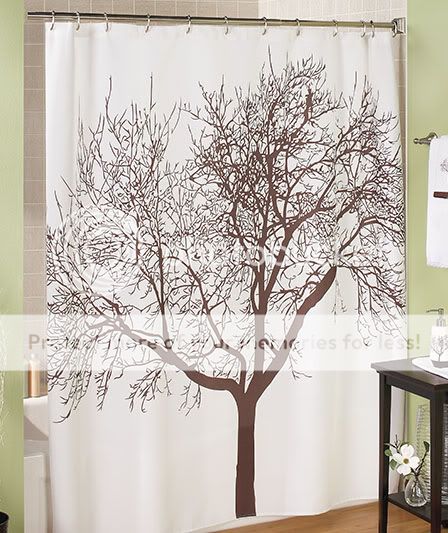 Modern Brown Tree Branch Photo Graphic Shower Curtain