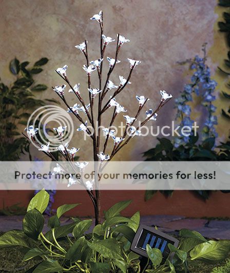 Pink White Flower Solar LED Light Bloom Branches Outdoor Garden Yard Lawn Path