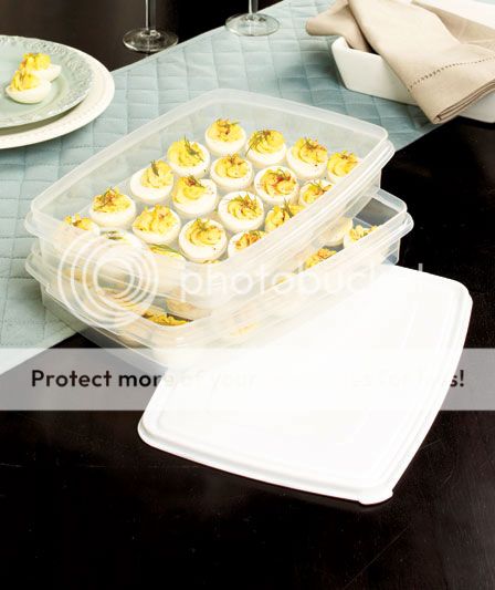 3pc Stacking Deviled Egg Tray Holder Travel Party Food Kitchen Storage Container