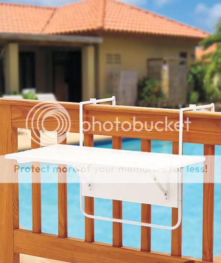 Folding Wood Deck Table Tray Railing Patio Porch Balcony New Outdoor