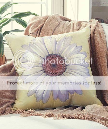 Floral Sun Flower Daisy Photo Real Accent Pillow Sofa Chair Couch Love Seat New