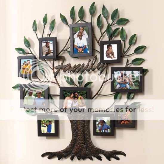 New 10 Photo Picture Family Tree Metal Wall Decor Frame