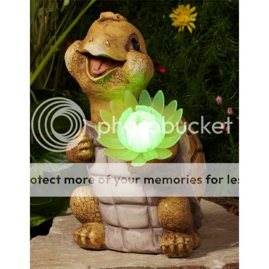 Solar Color Changing Light Turtle Frog Flower Outdoor Garden Yard Lawn Statue